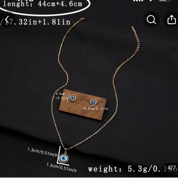 Evil Eye Necklaces Set Design Made Of Stainless Steel - Picture 2 of 3